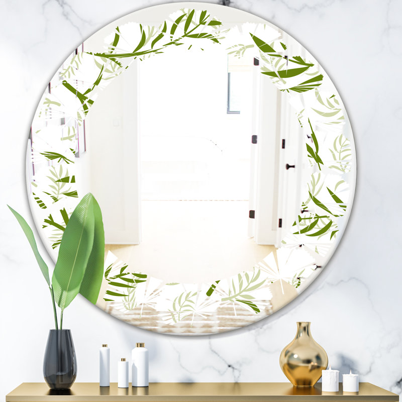 East Urban Home Space Fantasy Flowers Modern Farmhouse Wall Mirror