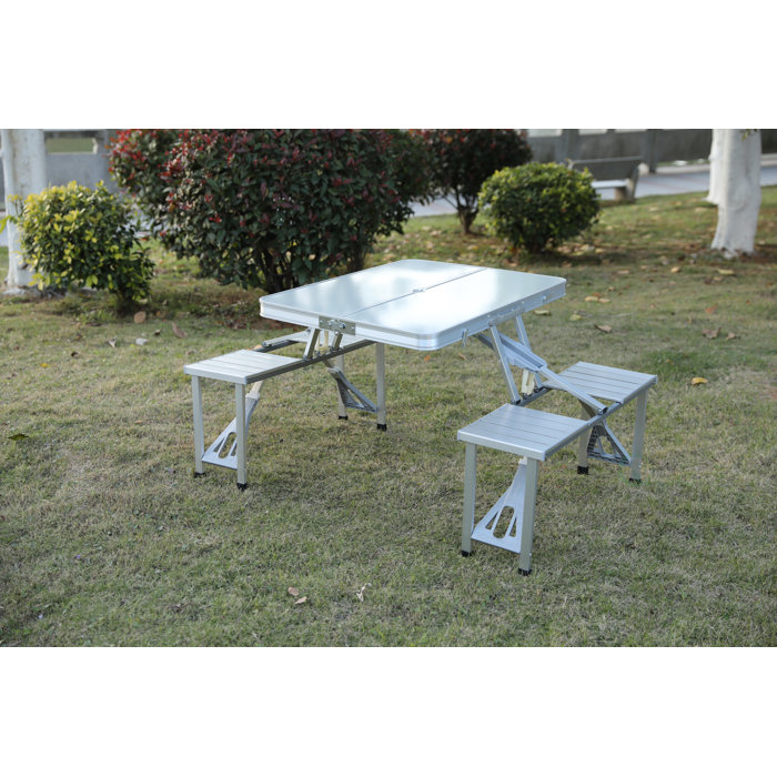 Playberg Aluminum Portable Picnic 34 Rectangular Folding Table