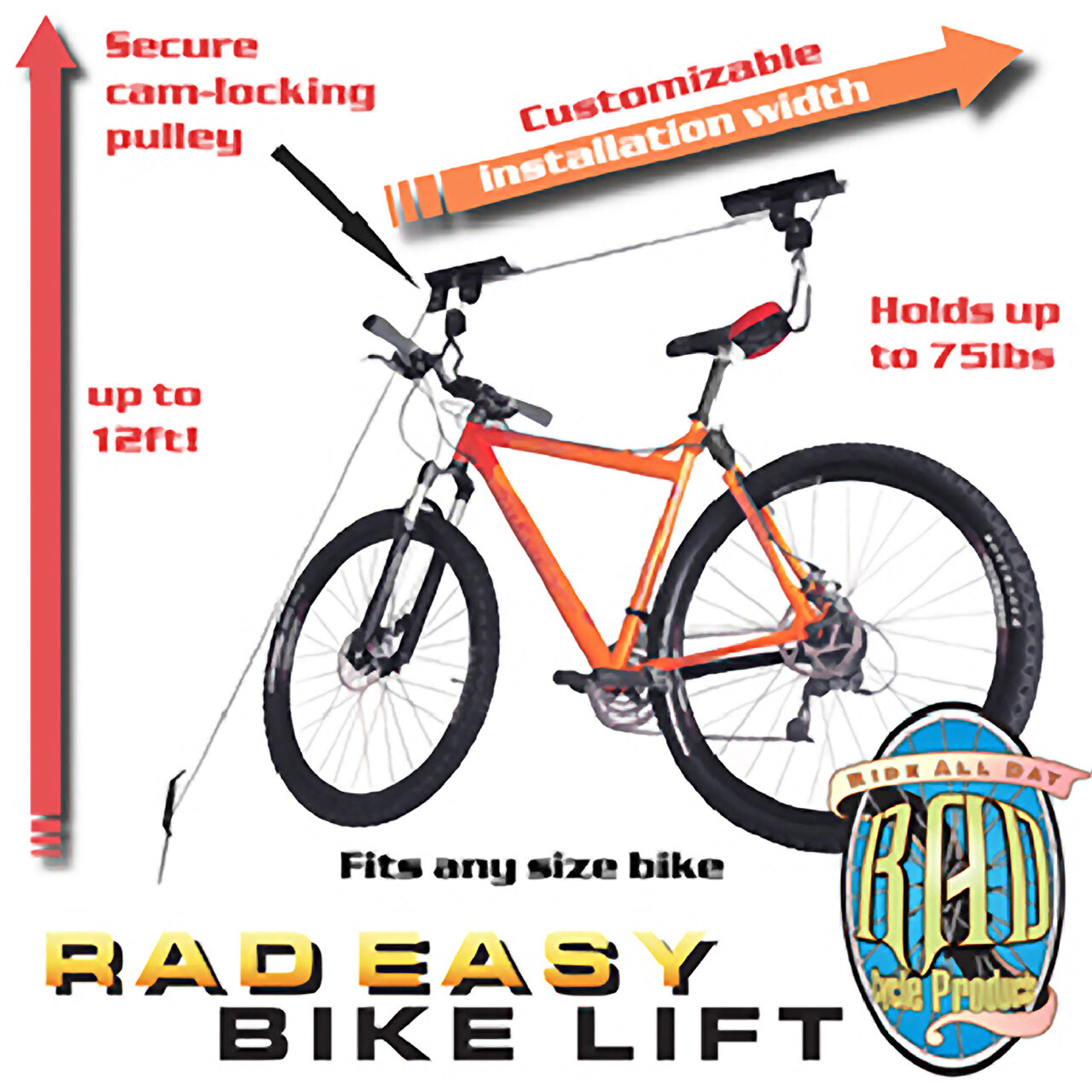 Garage Mountain Bicycle Hoist Ceiling Mounted Bike Rack
