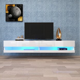 High Gloss 2 Doors 1 Drawer TV Stand Cabinet Entertainment Unit LED Lights 177cm