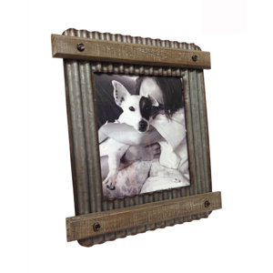 Smokey Cabin Corrugated Tin Tabletop Picture Frame