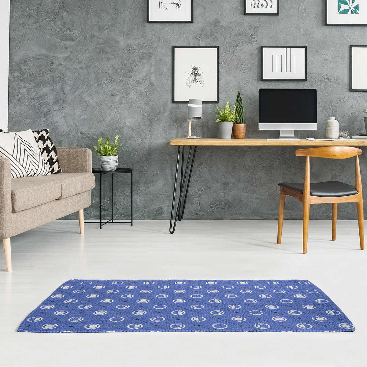 Brayden Studio Moon Phases Blue Area Rug Wayfair