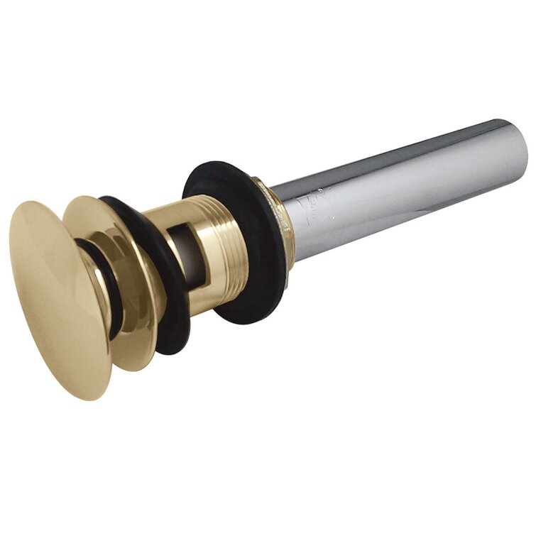Kingston Brass EV6001WT Fauceture Push Pop-Up Drain with Overflow Polished Chrome/White