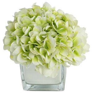 Artificial Silk Hydrangea Floral Arrangements in Decorative Vase