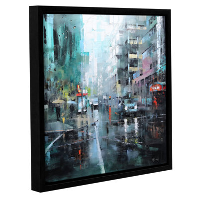 Montreal Turquoise Rain Framed Painting Print on Canvas Latitude Run Size 18 H x 18 W x 2 D