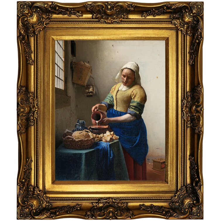 Retro Gallery Art Vintage Museum Print Minimal Famous Classic Portrait Painting Johannes Vermeer Print Exhibition Poster The Milkmaid