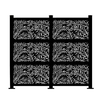 6.5 ft. H x 8.5 ft. W Laser Cut Metal Privacy Screen Fence, Decorative Outdoor Divider