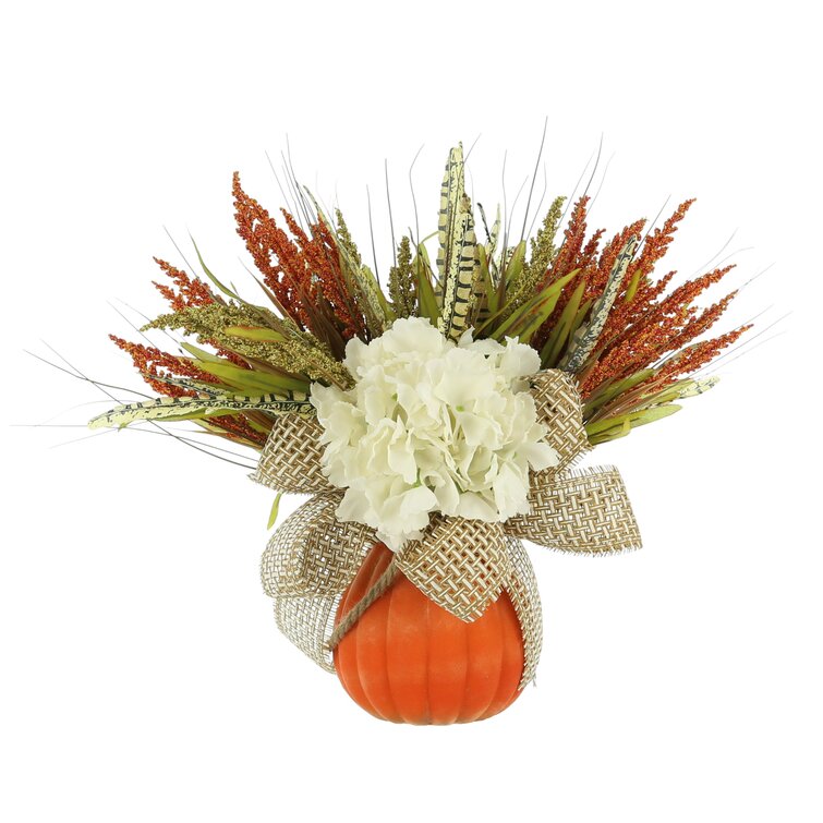 Heather and Grass Creative Displays Fall Arrangement with Hydrangea 