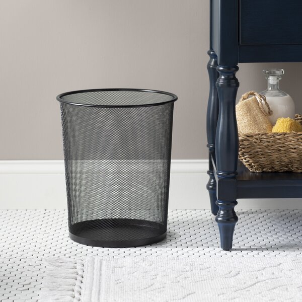 Ybmhome Steel Mesh Round Open Top Waste Basket Bin Trash Can Sold per 6 Pieces 