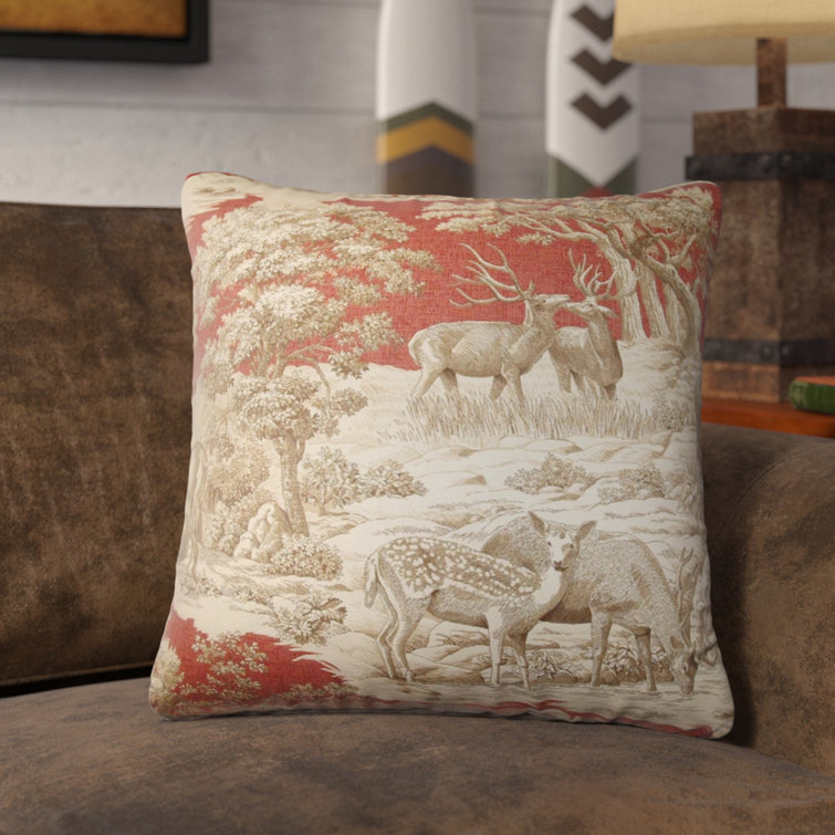 red toile pillows