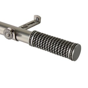 Threaded Single Curtain Rod and Hardware Set