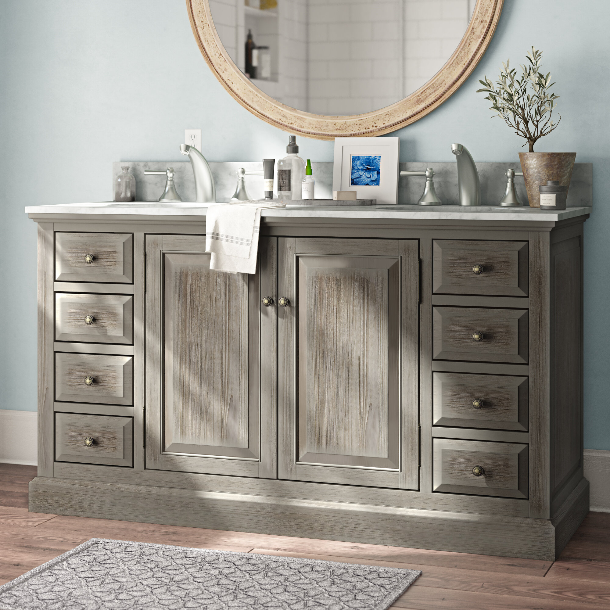 Darby Home Co Plympton 61 Double Bathroom Vanity Set Reviews Wayfair