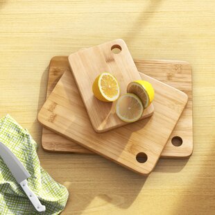 Home Mini Cutting Board Small Fruit Cutting Board Solid Bamboo Wood Board For Baby infant dormitoryＩSet of 2