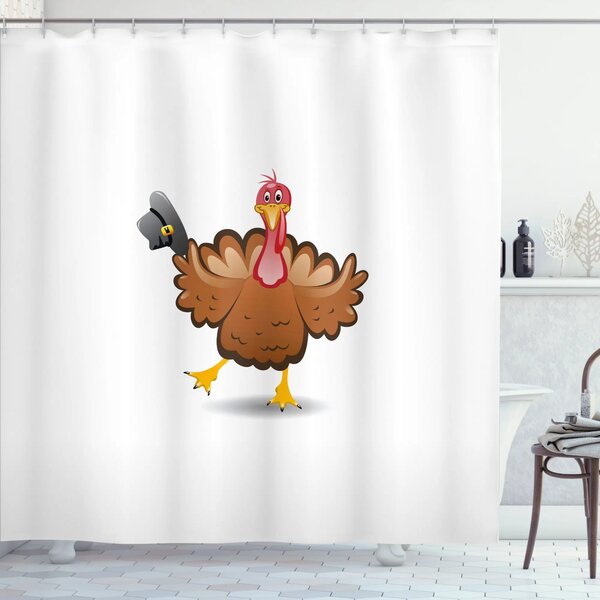 Free Range Rooster Waterproof Shower Curtain Set Bathroom Fabric & 12 Hooks 