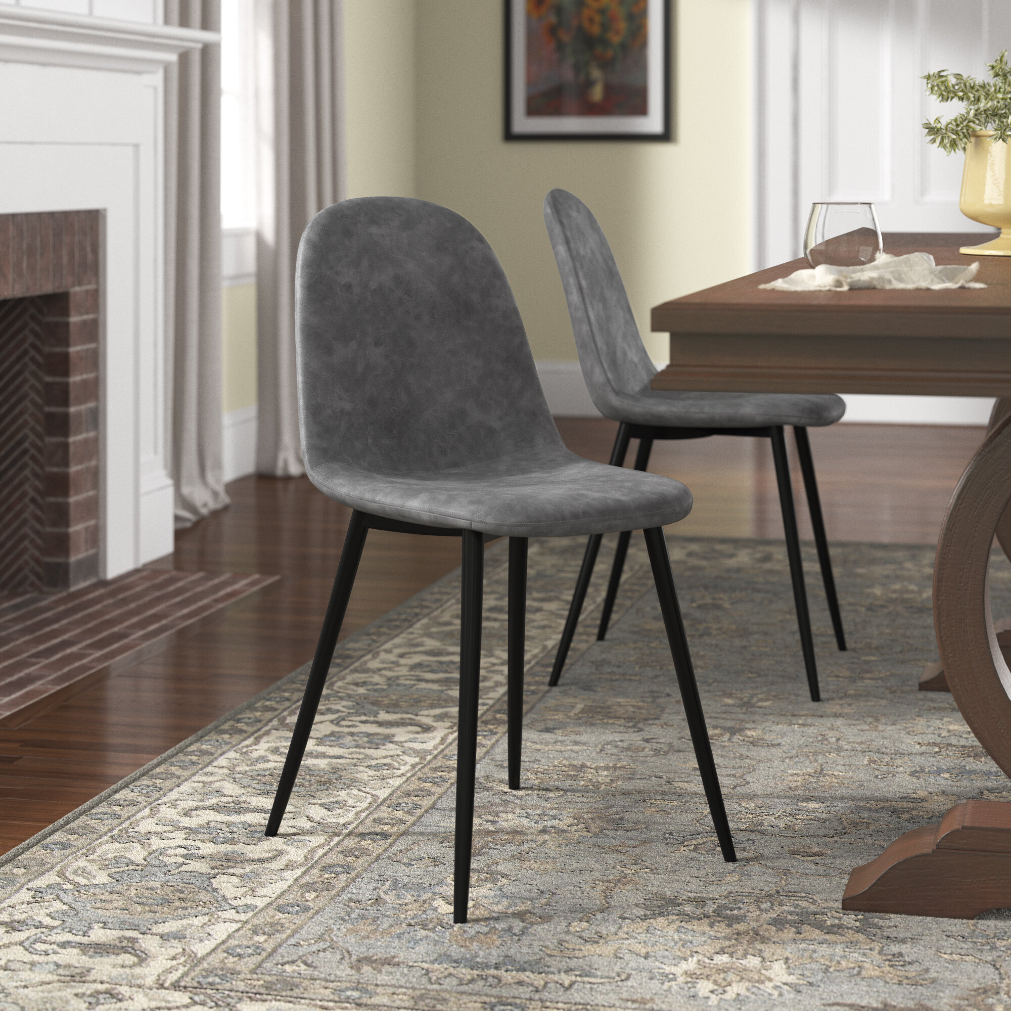 wayfair faux leather dining chairs