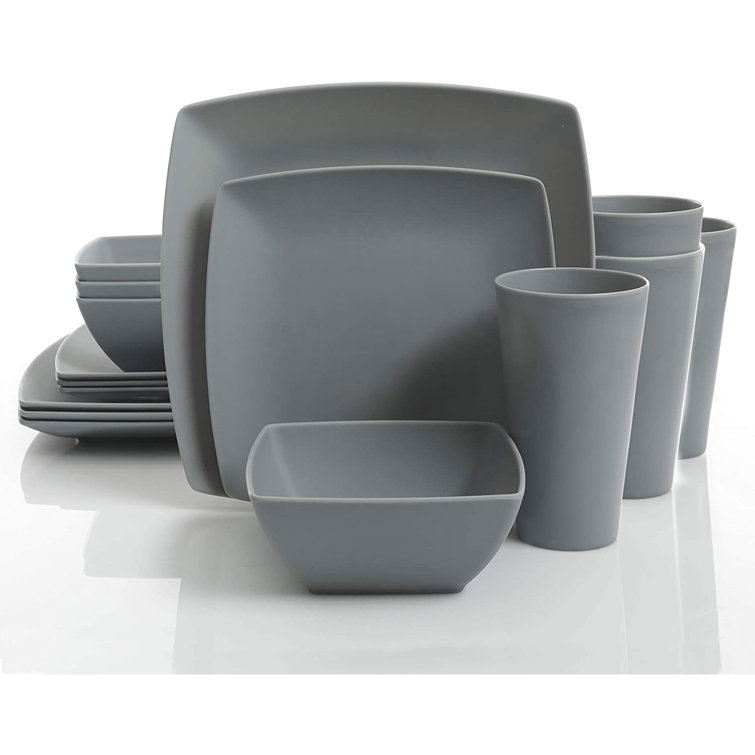 Home 16 Piece Melamine Dinnerware Set, Service for 4