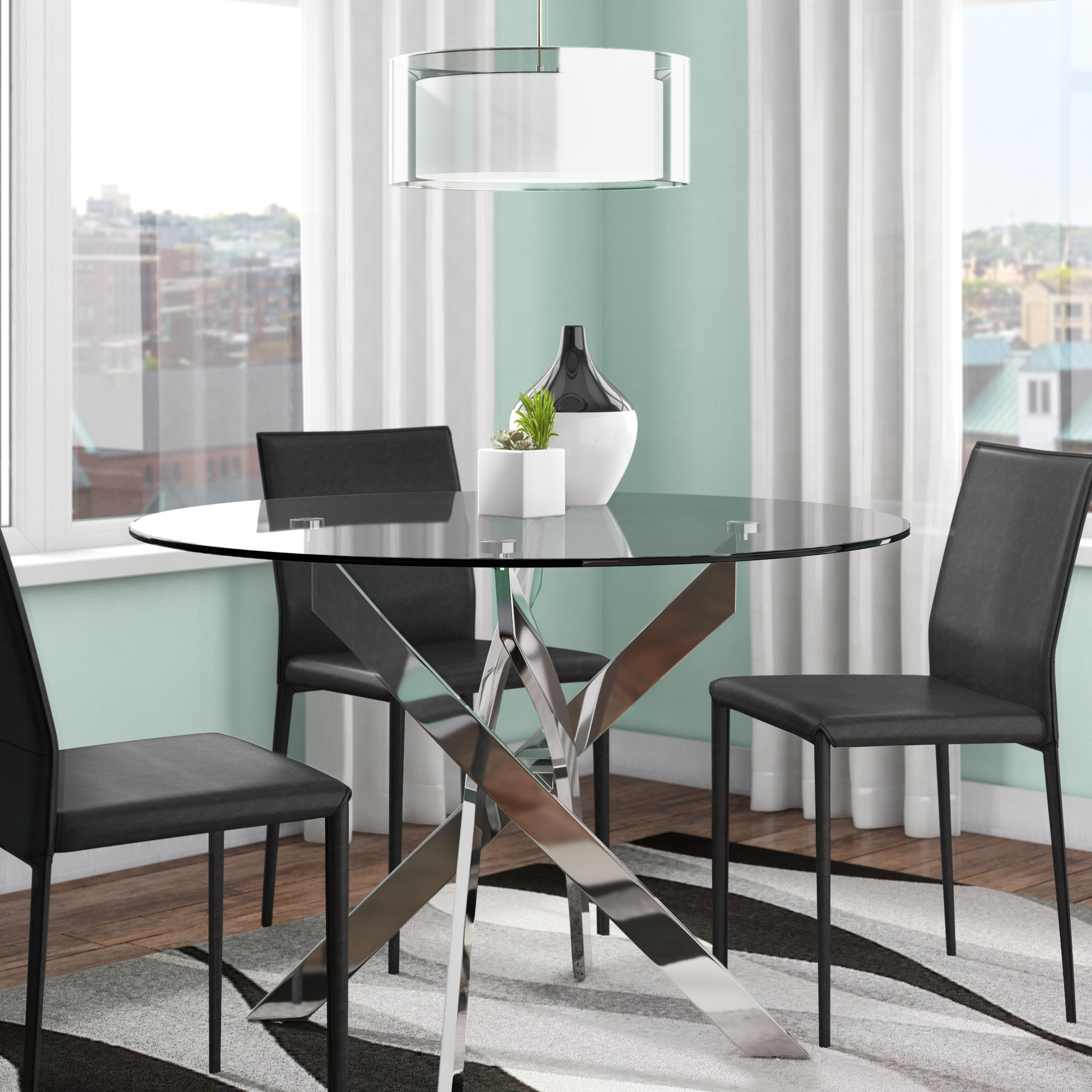 Glass Silver Kitchen Dining Tables You Ll Love In 2020 Wayfair