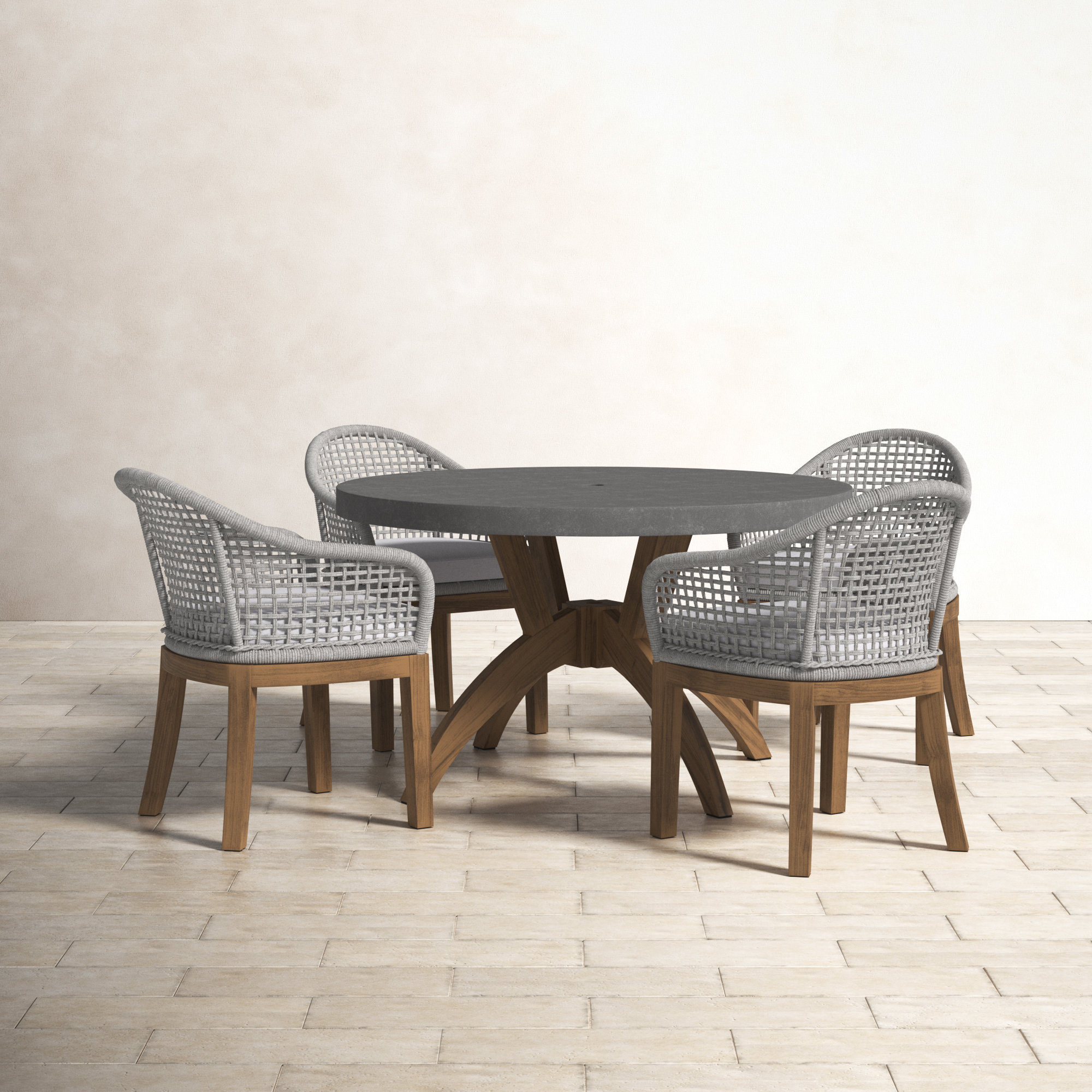 rope dining set 4 seater