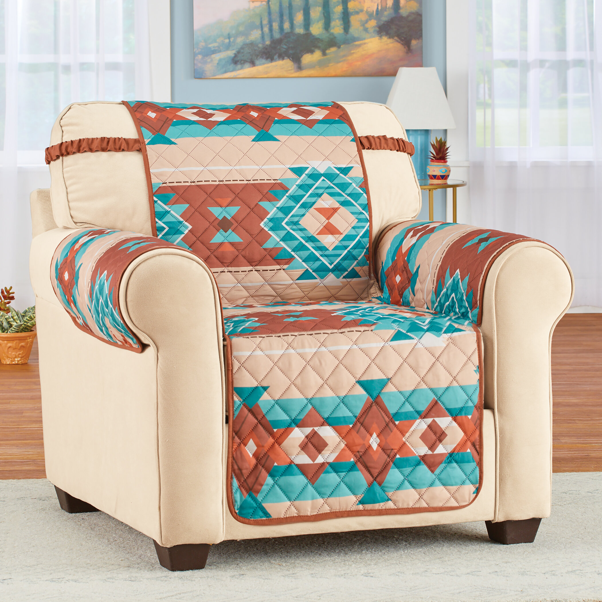 Foundry Select Alesya Reversible Southwest Aztec Furniture Protector ...