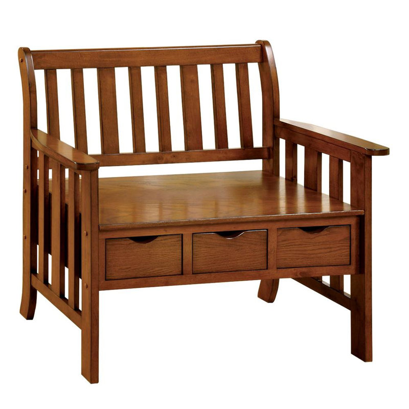 Millwood Pines Christiansen Wood Storage Bench Wayfair