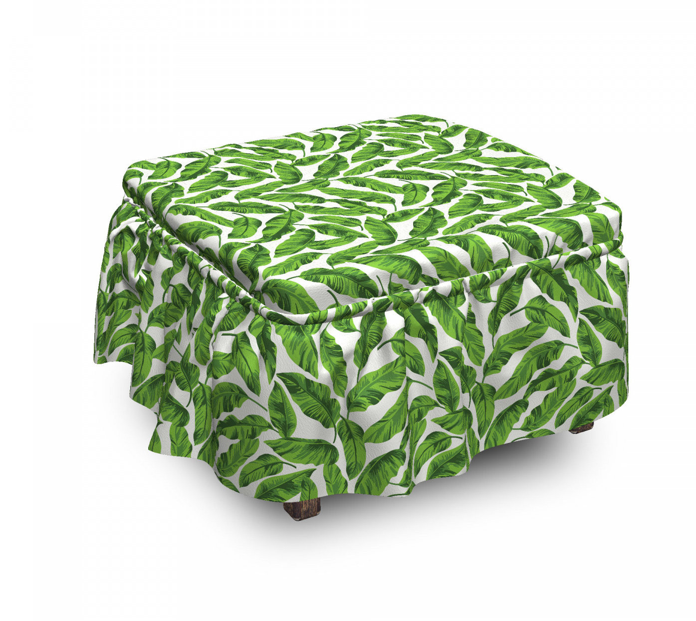 East Urban Home Banana Leaf Lively Nature 2 Piece Box Cushion Ottoman