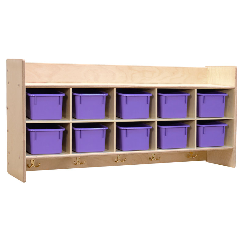 (incomplete, only Containers )Contender (10) Cubbie Wall Hanging Storage with Hooks Bin Color: Purple, Assembly: Unassembled