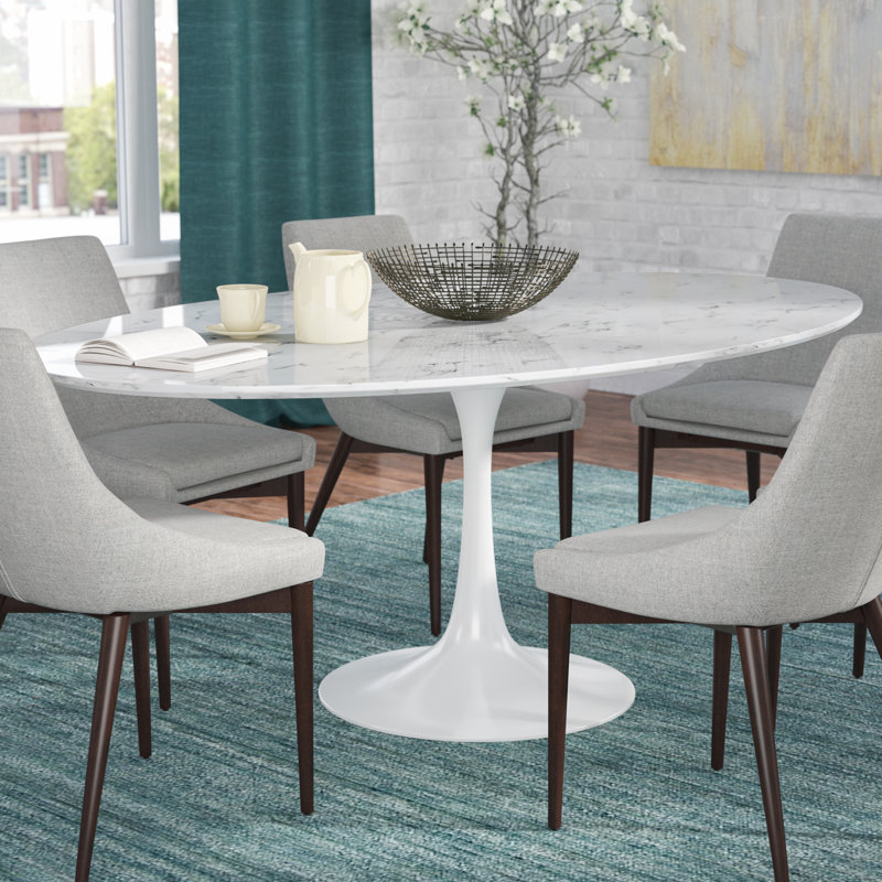 Langley Street Julien Artificial Marble Round Dining Table & Reviews ... Langley Street Julien Artificial Marble Round Dining Table & Reviews ...