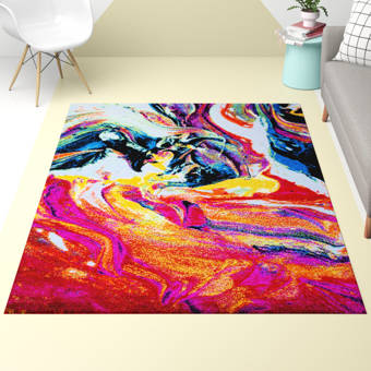 Hashtag Home Isaiah Modern Multi Colored Abstract Area Rug