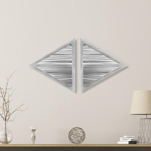 Diamond Wall Decor Wayfair 2 Piece Linear Diamond Metal Wall Décor Set