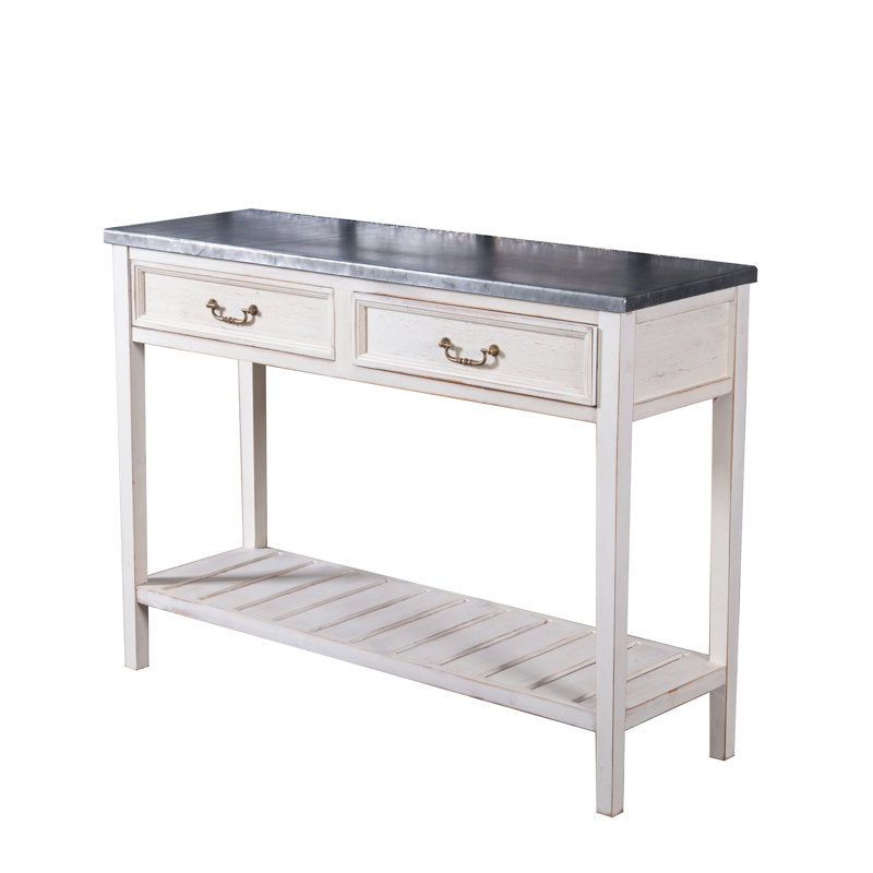 Gracie Oaks Nilda Vintage Wood And Metal 43 Console Table