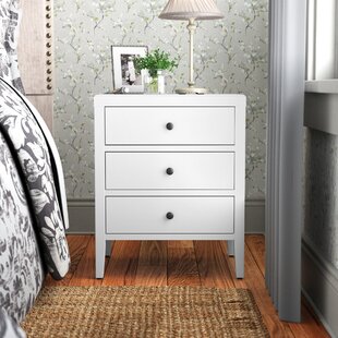 Pair White Bedside Tables Cabinets French Style Nightstand 3 Drawer Storage Unit 