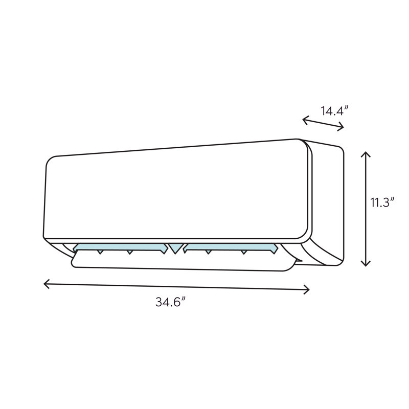 Wall Mounted 12 000 Btu Ductless Mini Split Air Conditioner With Heater And Remote