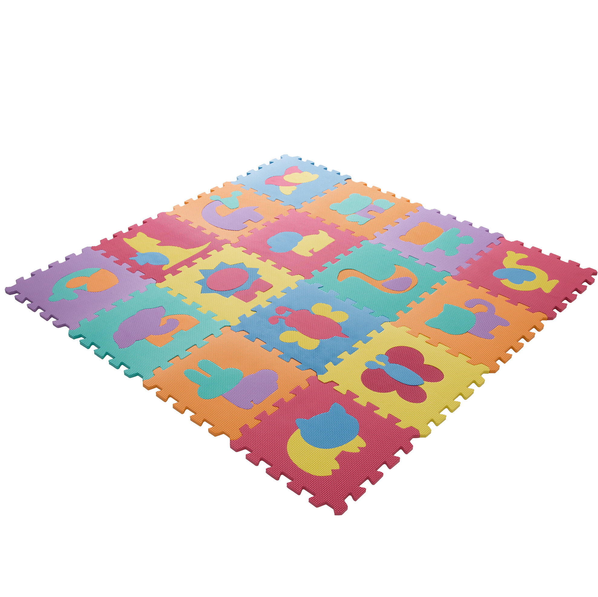 Hey Play Floor Animal Puzzle Learning Interlocking Foam Playmat