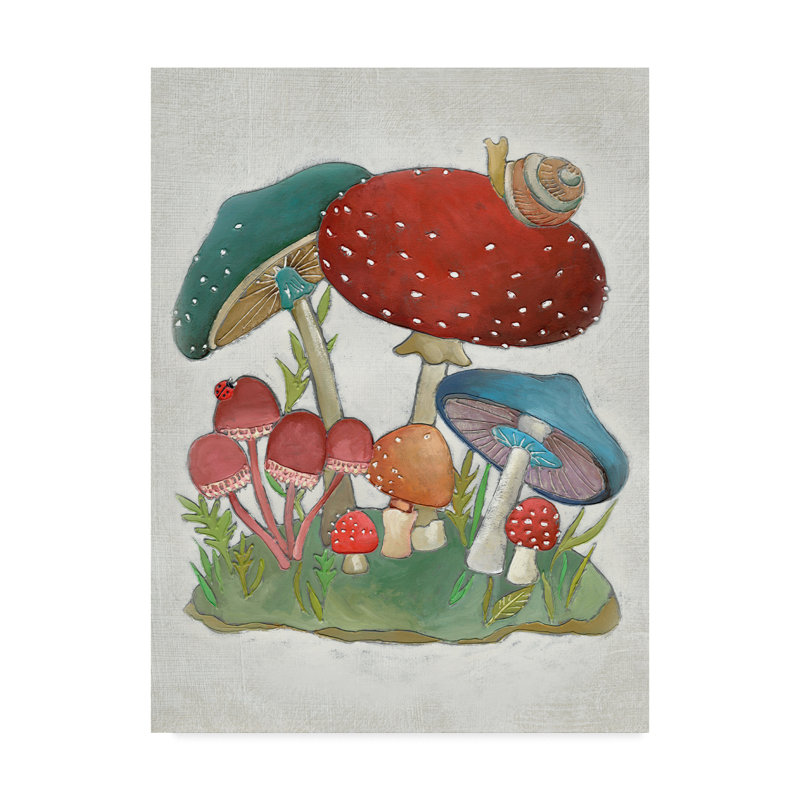 World Menagerie Mushroom Collection I Acrylic Painting Print On