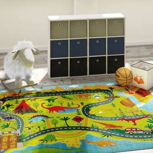 Kids Town Road Area Rugs You Ll Love Wayfair Weranna Dinosaur Dino Safari Road Map Educational Learning Green Blue Indoor Outdoor Area Rug By Zoomie Kids
