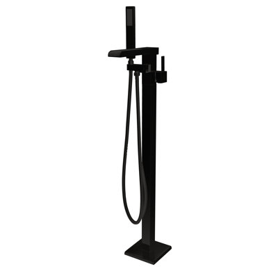 Union Double Handle Floor Mounted Clawfoot Tub Faucet With Hand