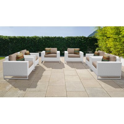 Spina 6 Piece Outdoor Wicker Patio Furniture Set 06a Brayden Studio Cushion Color Wheat