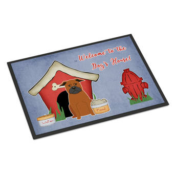 Red Barrel Studio Camina Mastiff Brindle Welcome 27 In X 18 In Non Slip Outdoor Door Mat Wayfair