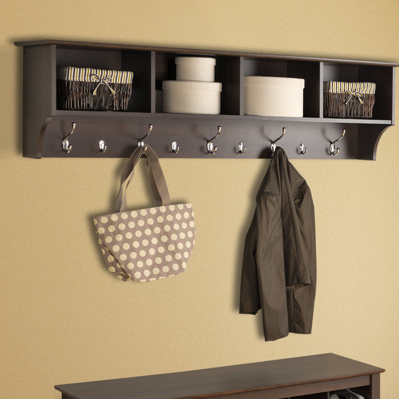 coat rack with storage shelves