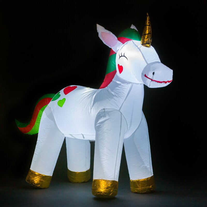 The Holiday Aisle® Unicorn Inflatable & Reviews | Wayfair