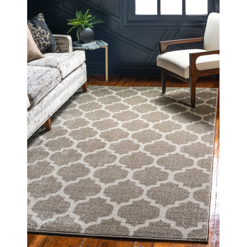 Charlton Home Moore Power Loom Light Brown Beige Rug Reviews Wayfair