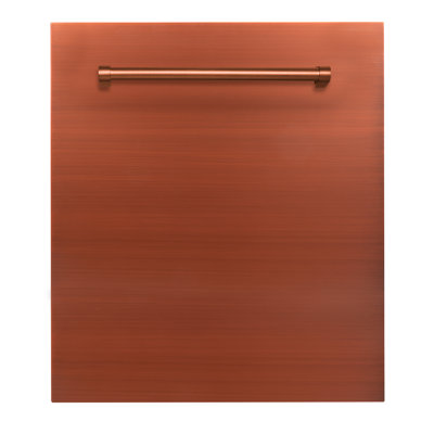 Colorful Series 24'' 40 dBA Built-In Fully Integrated Dishwasher ZLINE Kitchen and Bath Finish: Copper, Handle Type: Modern