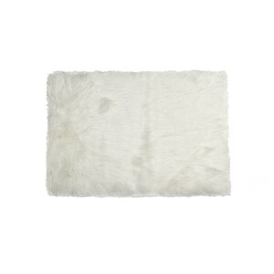 Shawnta Off White Faux Sheepskin Area Rug