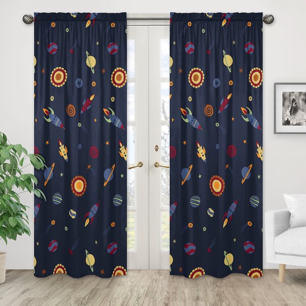 Cosmic Space Galaxy Nebula Kitchen Curtains Window Drapes 2 Panels Set 55x39" 