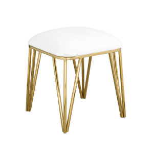 Jeanelle Polished Upholstered Steel Ot..