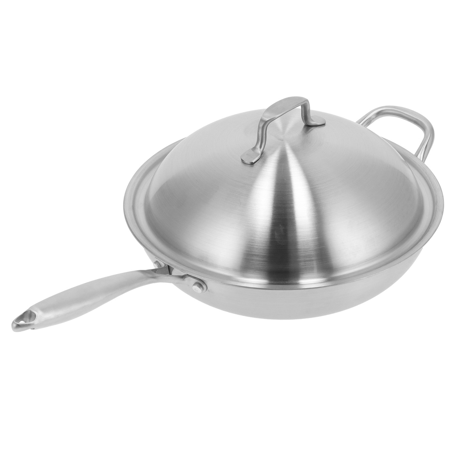 Keenso Stainless Steel Frying Pan Stir‑Fry Pan Cooking Utensil With