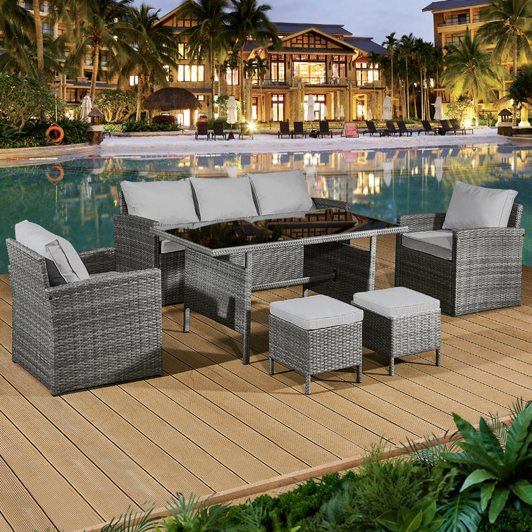 7 seater rattan