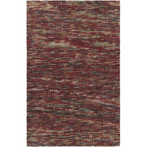 Oana Textured Contemporary Wool Red Area Rug