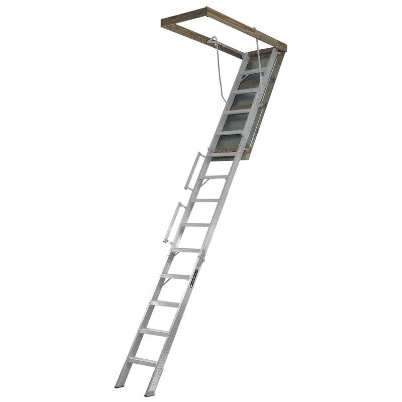 Louisville Ladder 25 1 2x63 Aluminum Attic Ladder 350 Lb Load Capacity Al258p Wayfair