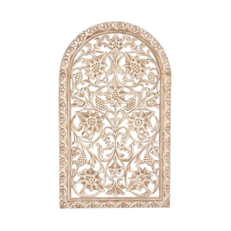 Fleur De Lis Living Modern Botanical Inspired Arched Pine Wall